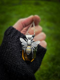 Pendentif abeille / citrine