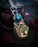 Pendentif loup / turquoise