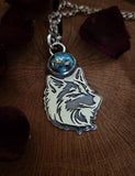 Pendentif loup / turquoise