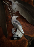 Pendentif corbeau / tourmaline