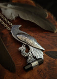 Pendentif corbeau / tourmaline