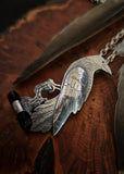 Pendentif corbeau / tourmaline