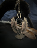 Pendentif hiboux/ sodalite irisé