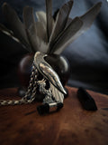 Pendentif corbeau / tourmaline
