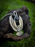 Pendentif hiboux/ sodalite irisé