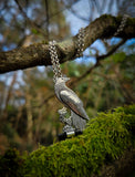 Pendentif corbeau / tourmaline