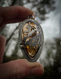 Pendentif lion/ agate montana