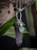 Pendentif amethyste cactus / opale mexicaine