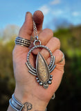 Pendentif rainbow sunstone lattice
