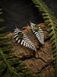 Boucles d'oreilles fougère/ idocrase