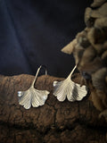 Boucles d'oreilles feuille de ginkgo