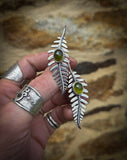 Boucles d'oreilles fougère/ idocrase