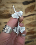 Boucles d'oreilles feuille de ginkgo