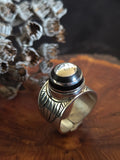 Bague d'Ébène et d'Argent taille réglable