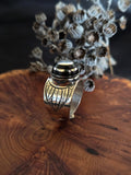 Bague d'Ébène et d'Argent taille réglable