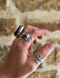 Bague d'Ébène et d'Argent taille réglable