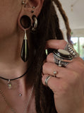 Boucles d'oreilles d'Ébène et d'Argent