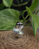 Bague d'Ébène et d'Argent taille réglable