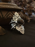 Bague pierre de lune noire Taille réglable