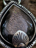 Pendentif pierre de lune noire