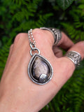 Pendentif pierre de lune noire