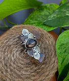 Bague pierre de lune noire Taille réglable