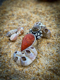 Pendentif corail rouge / coquillage