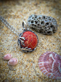 Pendentif sphère corail rouge