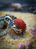 Pendentif sphère corail rouge