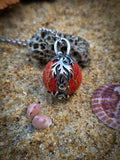 Pendentif sphère corail rouge