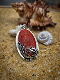 Pendentif corail rouge