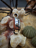 Pendentif double face corail rouge/ cauris