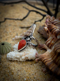 Bague corail rouge/ coquillage taille 56