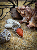Pendentif corail rouge / coquillage