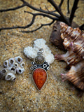 Pendentif corail rouge / coquillage