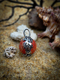 Pendentif sphère corail rouge