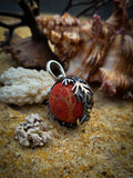 Pendentif sphère corail rouge