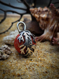 Pendentif sphère corail rouge