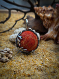 Pendentif sphère corail rouge
