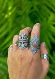 Bague sunstone lattice rainbow taille réglable