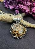 Pendentif mandala/quartz fumé/ topaze imperial
