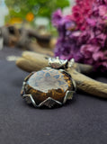 Pendentif mandala/quartz fumé/ topaze imperial