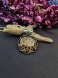 Pendentif mandala/quartz fumé/ topaze imperial