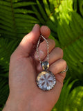Pendentif mandala/quartz rose