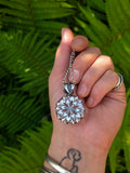 Pendentif mandala/quartz rose