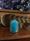 Bague turquoise hubei taille réglable