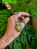 Pendentif opale jaune