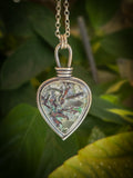 Pendentif calcedoine cuprifere double face