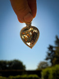 Pendentif calcedoine cuprifere double face