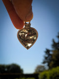 Pendentif calcedoine cuprifere double face